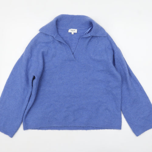 Grace & Mila Women's Blue Collared Pullover Jumper S/M