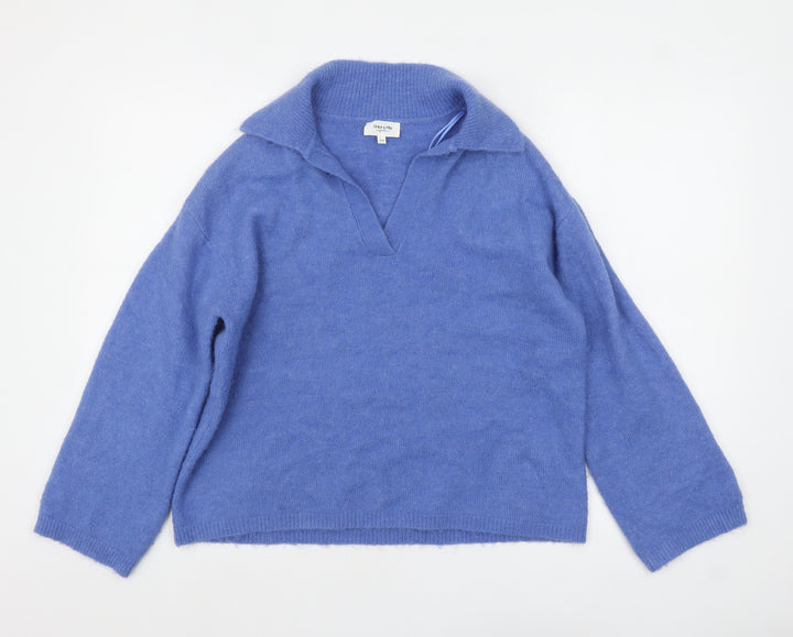 Grace & Mila Women's Blue Collared Pullover Jumper S/M