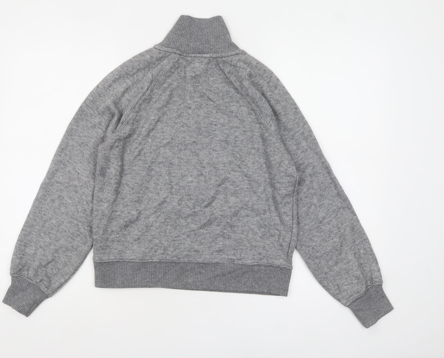 Next Womens Grey XS High Neck Button Detail Knit Jumper