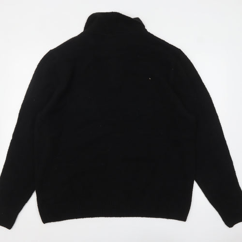 Marks and Spencer Autograph Men's Black XL Collared Henley Jumper