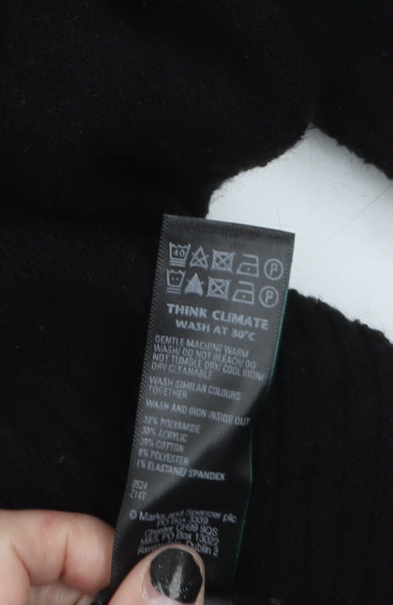 Marks and Spencer Autograph Men's Black XL Collared Henley Jumper