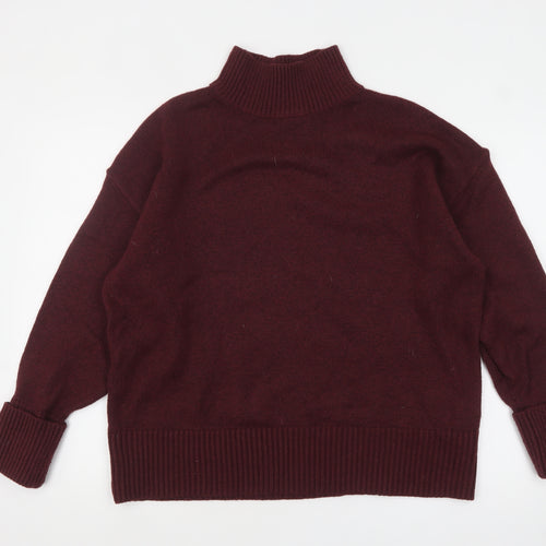 ASOS Womens Red Mock Neck Knit Jumper Size M UK 12-14