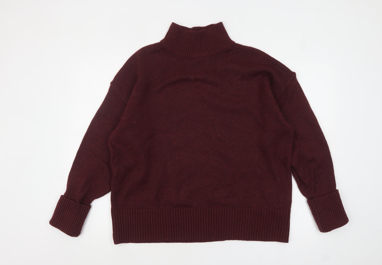 ASOS Womens Red Mock Neck Knit Jumper Size M UK 12-14