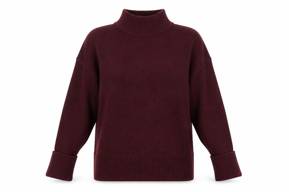 ASOS Womens Red Mock Neck Knit Jumper Size M UK 12-14