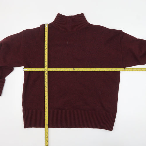 ASOS Womens Red Mock Neck Knit Jumper Size M UK 12-14