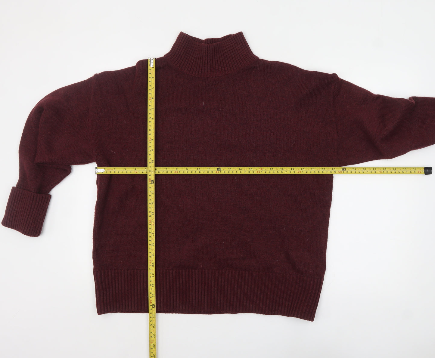 ASOS Womens Red Mock Neck Knit Jumper Size M UK 12-14