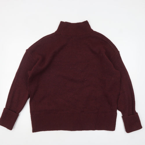 ASOS Womens Red Mock Neck Knit Jumper Size M UK 12-14