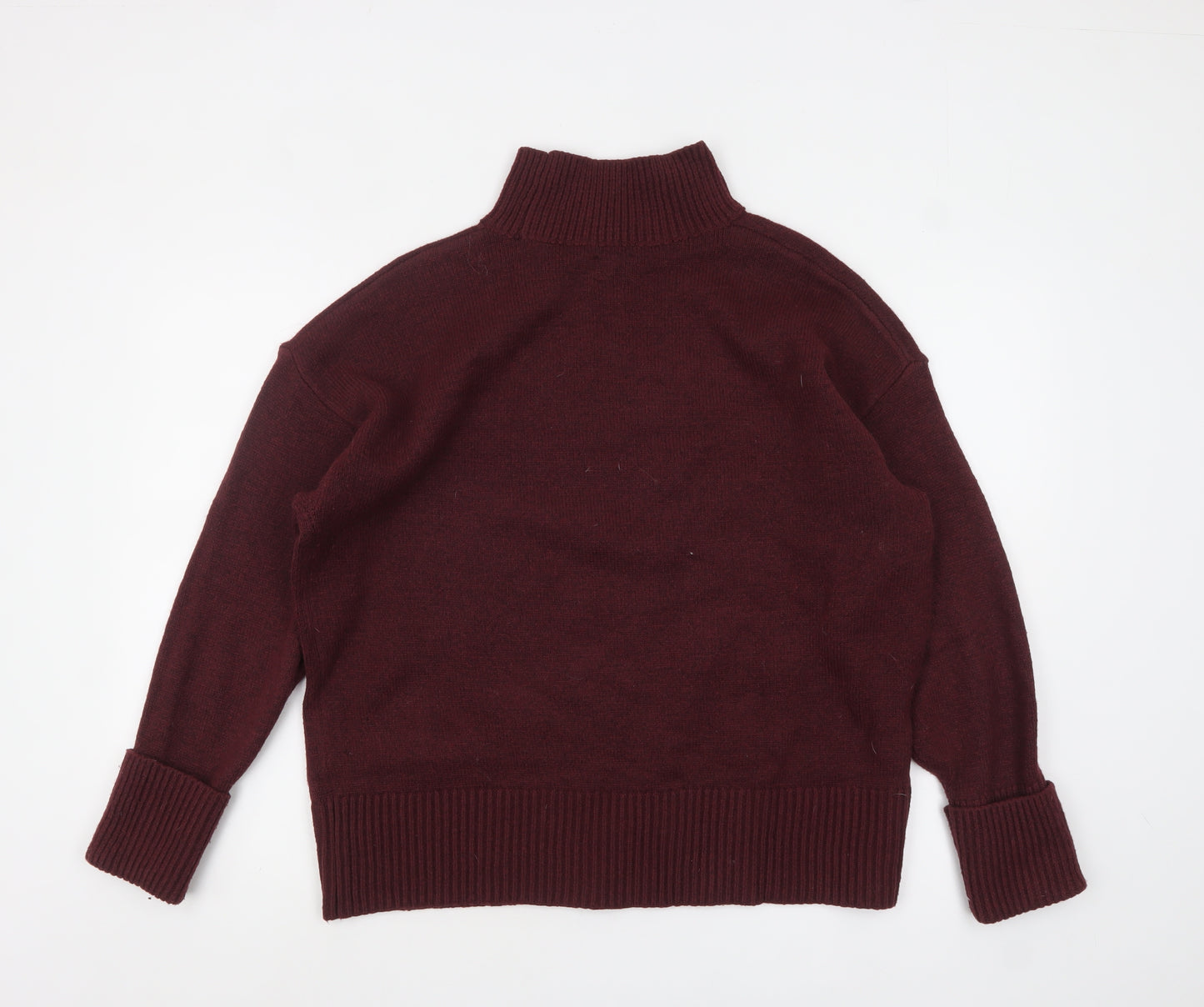 ASOS Womens Red Mock Neck Knit Jumper Size M UK 12-14