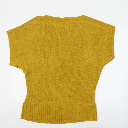 Savoir Women's Yellow Open-Knit Pullover Jumper Size 22