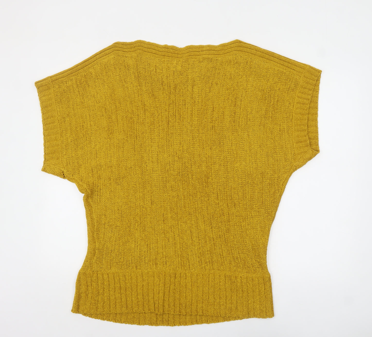 Savoir Women's Yellow Open-Knit Pullover Jumper Size 22