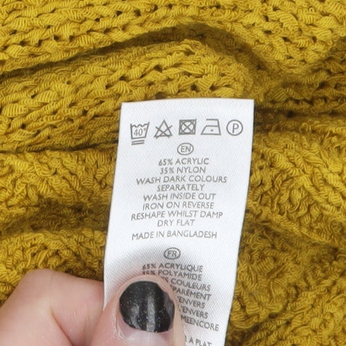 Savoir Women's Yellow Open-Knit Pullover Jumper Size 22