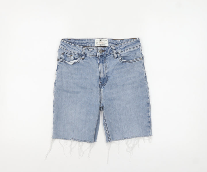 FatFace Women Blue 8R Cut-Off Denim Chesham Girlfriend Shorts