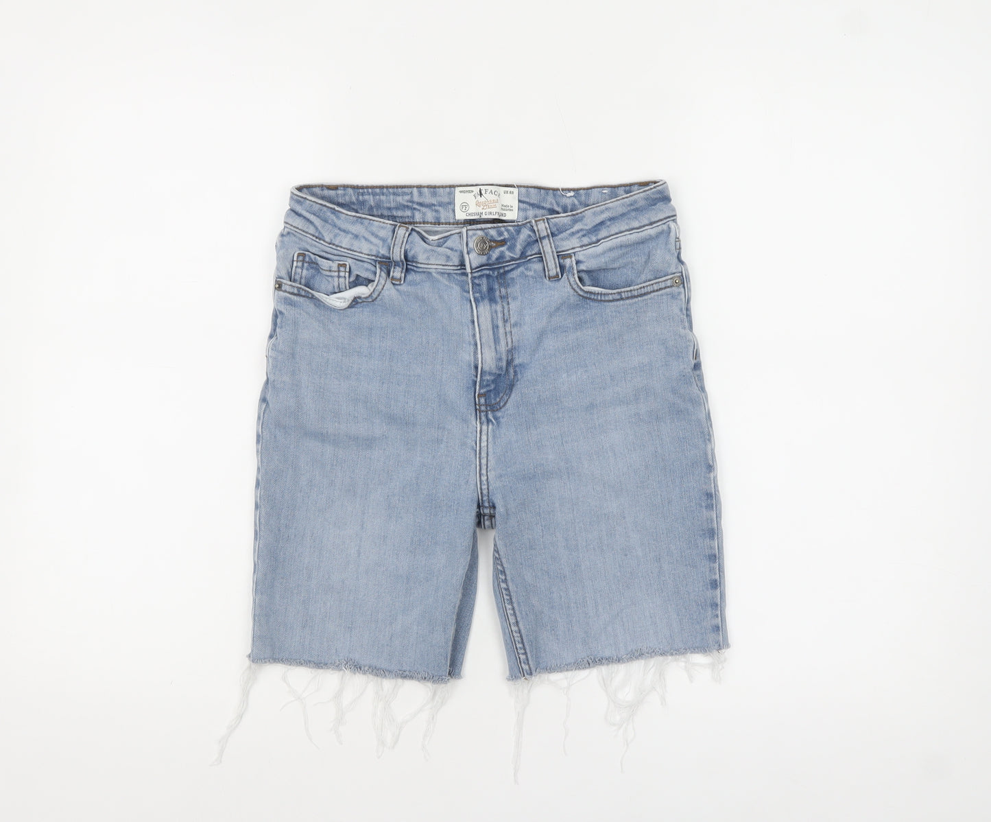 FatFace Women Blue 8R Cut-Off Denim Chesham Girlfriend Shorts
