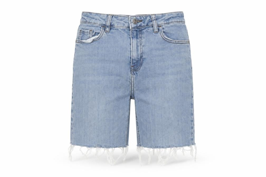 FatFace Women Blue 8R Cut-Off Denim Chesham Girlfriend Shorts