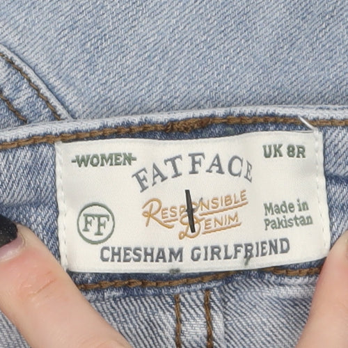 FatFace Women Blue 8R Cut-Off Denim Chesham Girlfriend Shorts