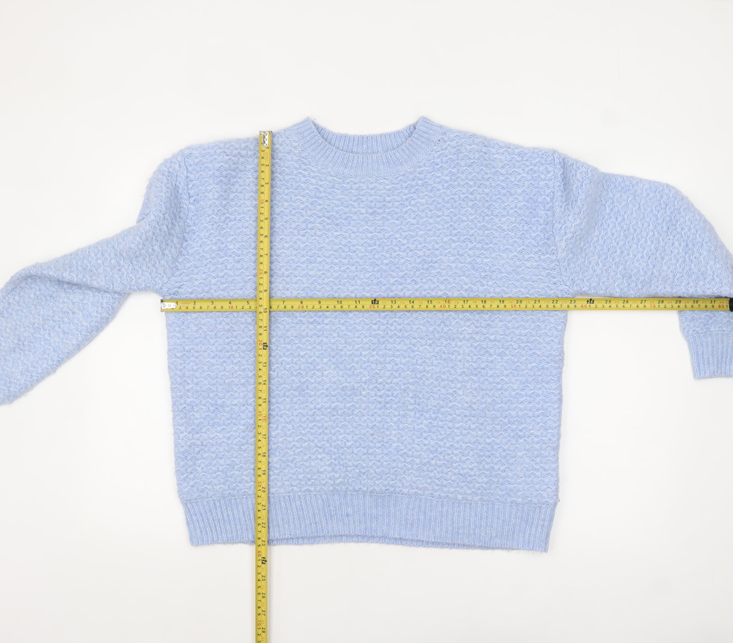Marks and Spencer Women’s Blue Chunky Knit Crew Neck Jumper M