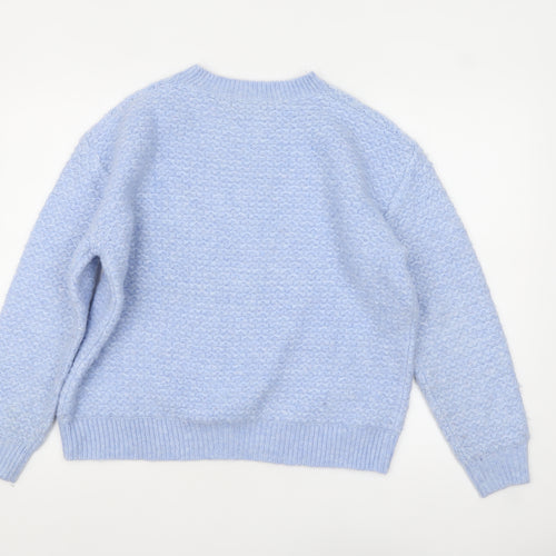 Marks and Spencer Women’s Blue Chunky Knit Crew Neck Jumper M
