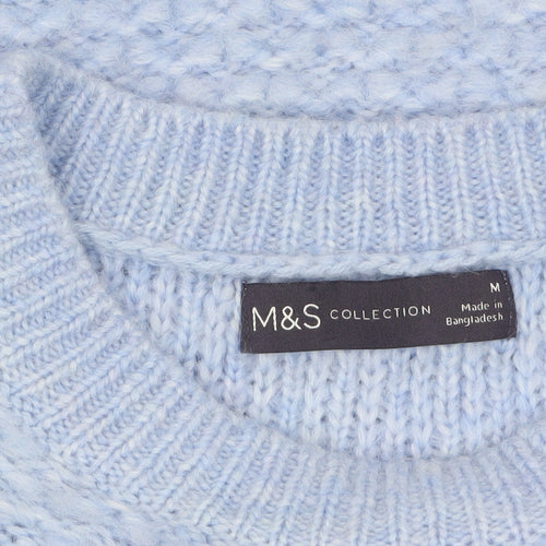Marks and Spencer Women’s Blue Chunky Knit Crew Neck Jumper M