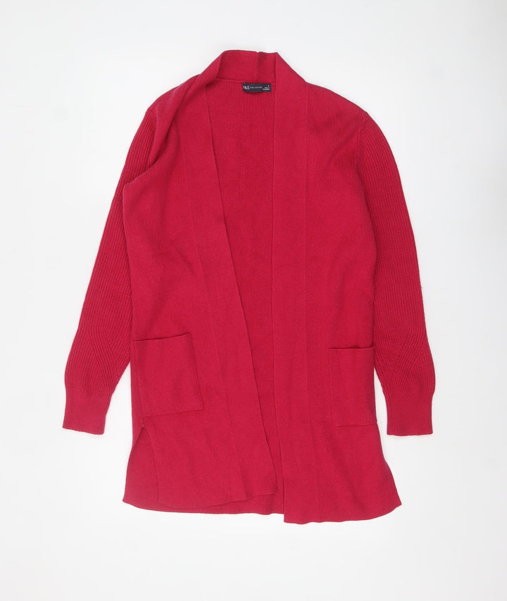 Marks and Spencer Women's Red Long Sleeve Knit Cardigan Size 6