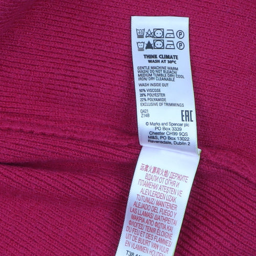 Marks and Spencer Women's Red Long Sleeve Knit Cardigan Size 6