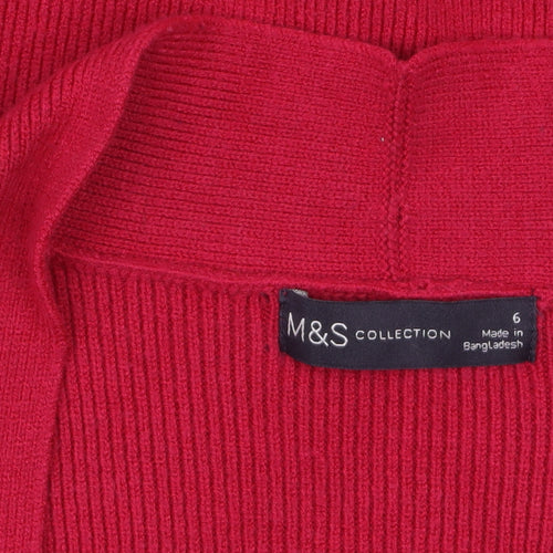 Marks and Spencer Women's Red Long Sleeve Knit Cardigan Size 6