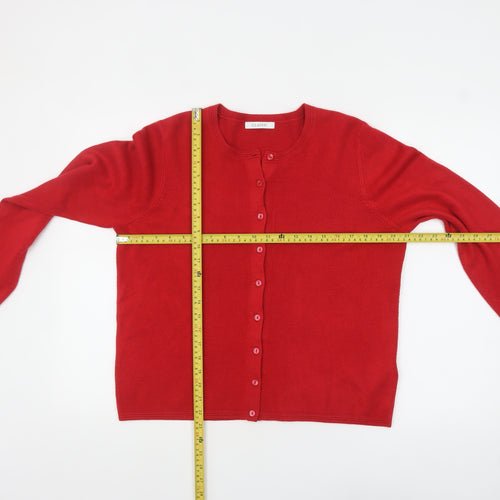 Marks and Spencer Women Red Size 14 Cardigan Knit Jumper