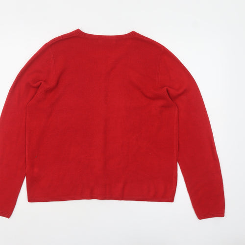 Marks and Spencer Women Red Size 14 Cardigan Knit Jumper