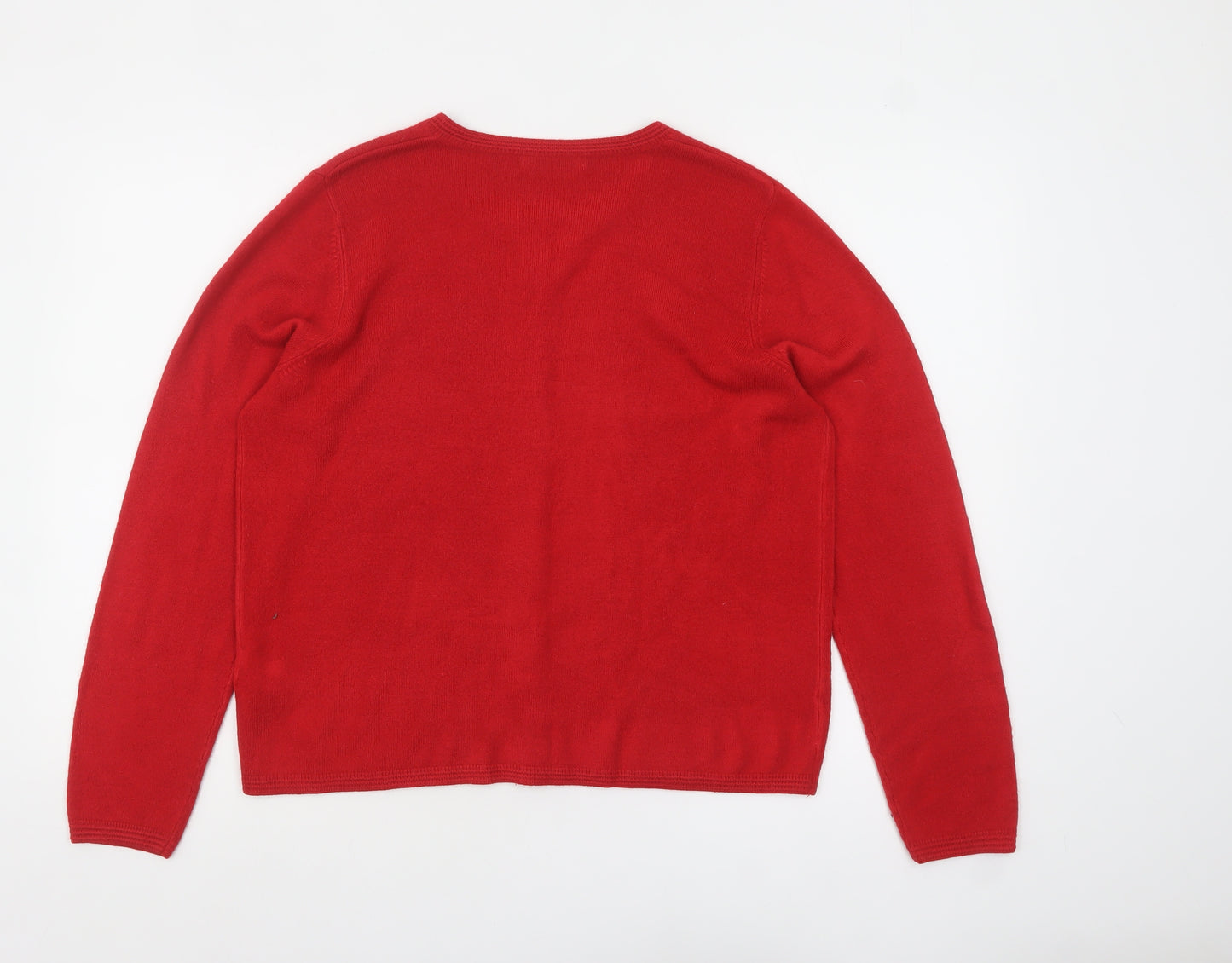 Marks and Spencer Women Red Size 14 Cardigan Knit Jumper