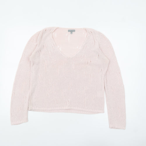 Marks and Spencer Per Una Women Pink V-Neck Knit Jumper M