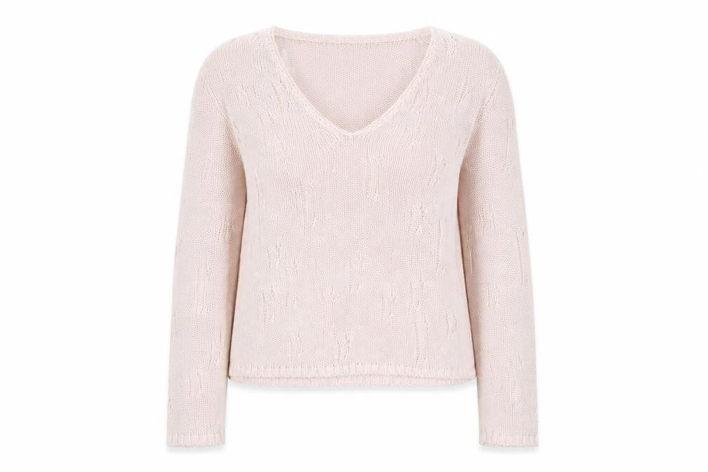 Marks and Spencer Per Una Women Pink V-Neck Knit Jumper M
