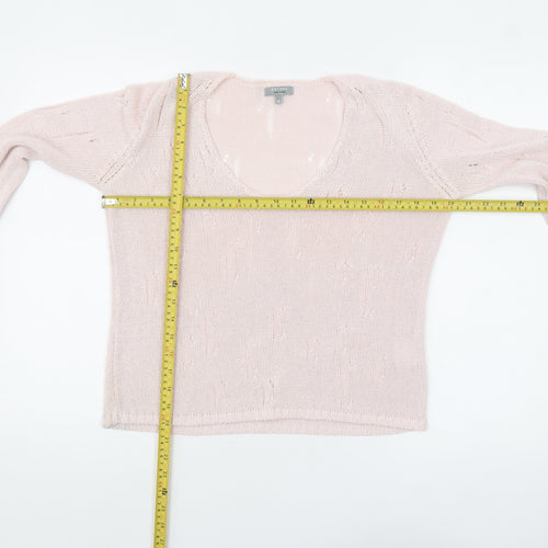 Marks and Spencer Per Una Women Pink V-Neck Knit Jumper M