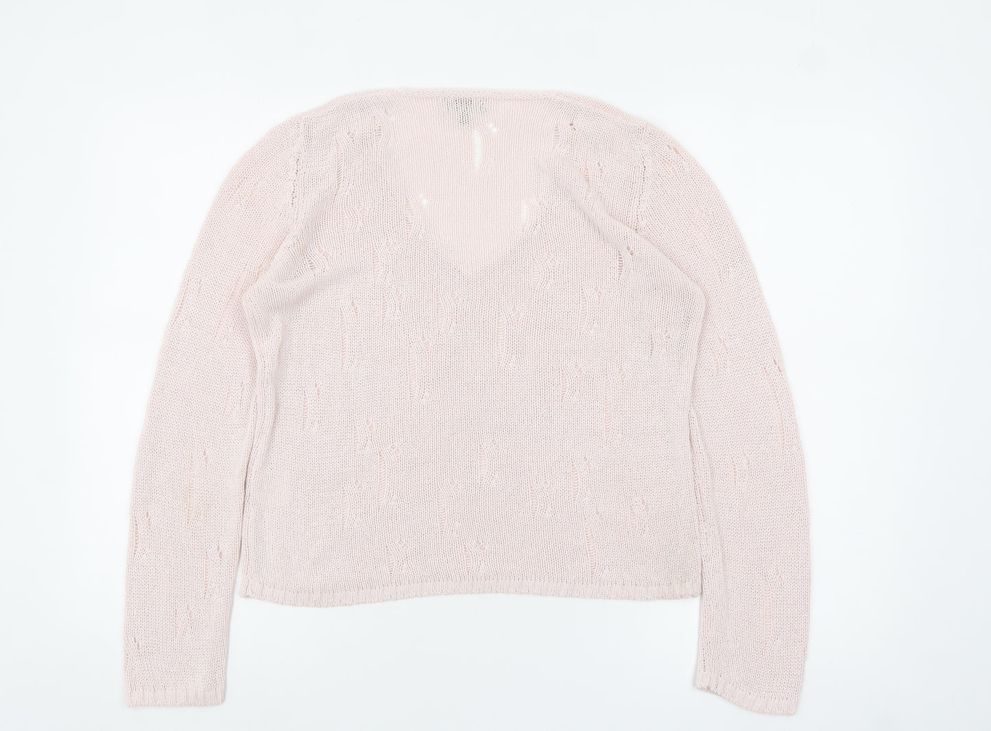 Marks and Spencer Per Una Women Pink V-Neck Knit Jumper M