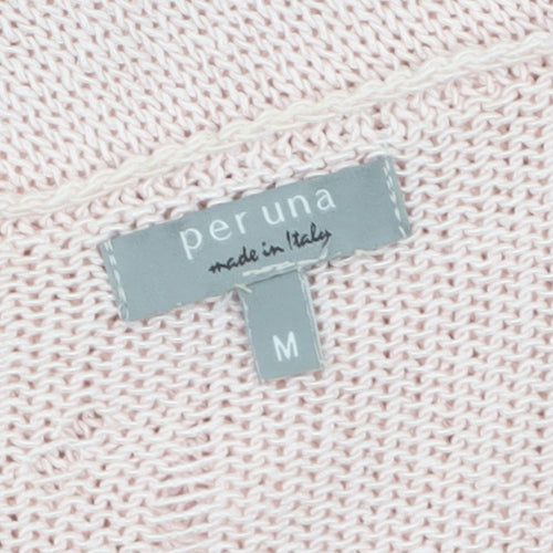 Marks and Spencer Per Una Women Pink V-Neck Knit Jumper M