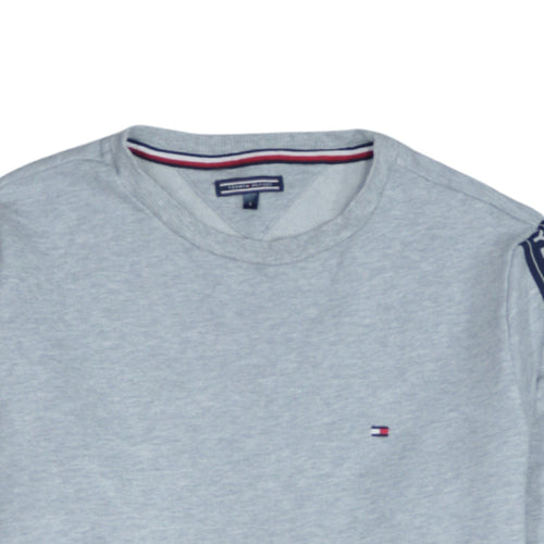 Tommy Hilfiger Men's Grey Logo Tape Crew Neck Sweatshirt Size S