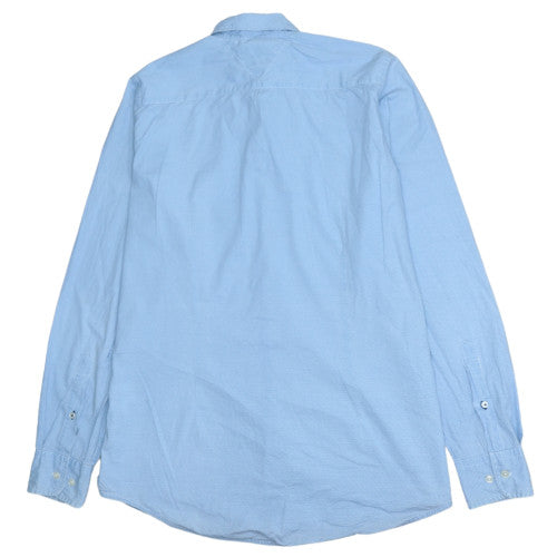Tommy Hilfiger Men's Blue Slim Fit Stretch Button-Up Shirt M