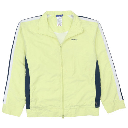Reebok Womens Yellow Track Jacket Size 14 Full Zip Polyester