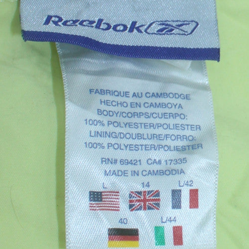 Reebok Womens Yellow Track Jacket Size 14 Full Zip Polyester