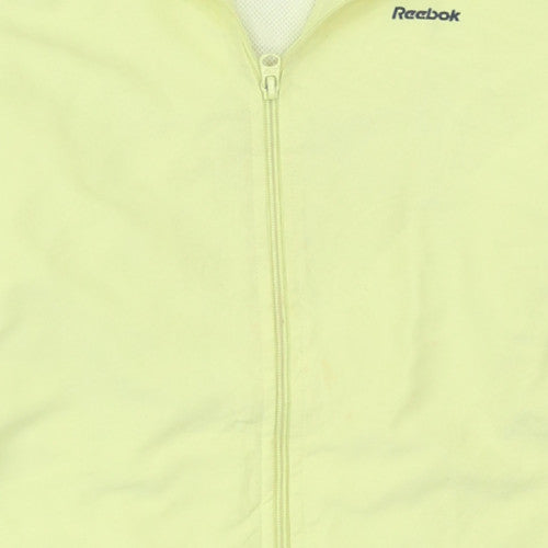 Reebok Womens Yellow Track Jacket Size 14 Full Zip Polyester