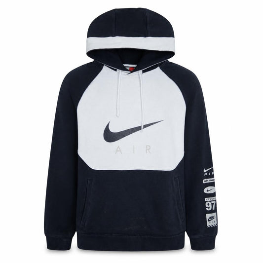 Front view of Nike Men's Black Air Pullover Hoodie, size S, Regular Fit