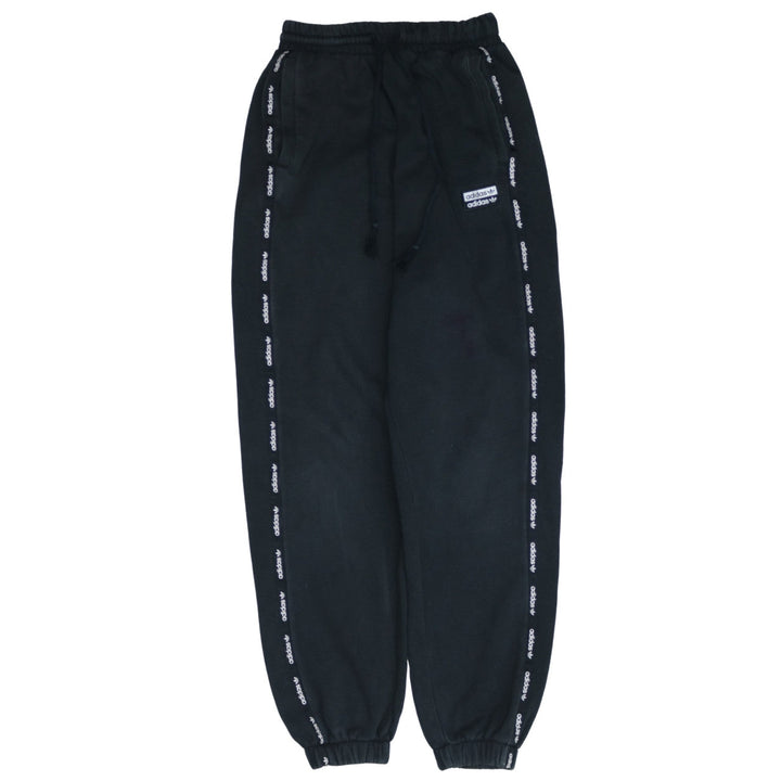 adidas Womens Black XS Sweatpants Elastic Waist Tapered Joggers