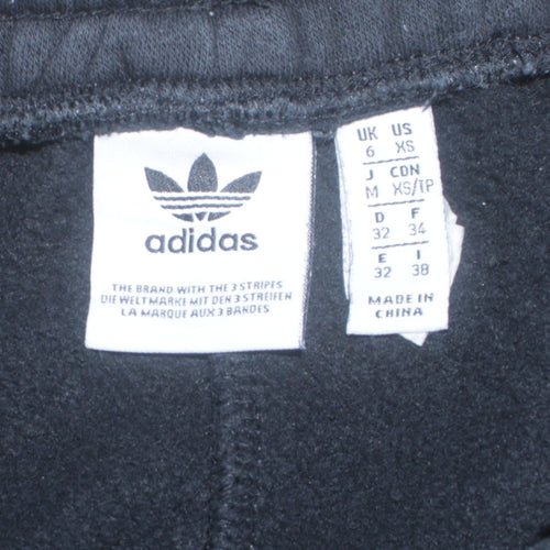 adidas Womens Black XS Sweatpants Elastic Waist Tapered Joggers