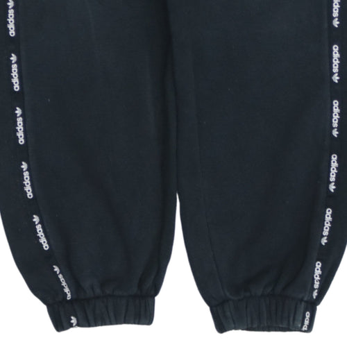 adidas Womens Black XS Sweatpants Elastic Waist Tapered Joggers