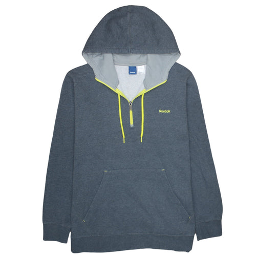 Reebok Men's Grey 2XL 1/2 Zip Hooded Sweatshirt