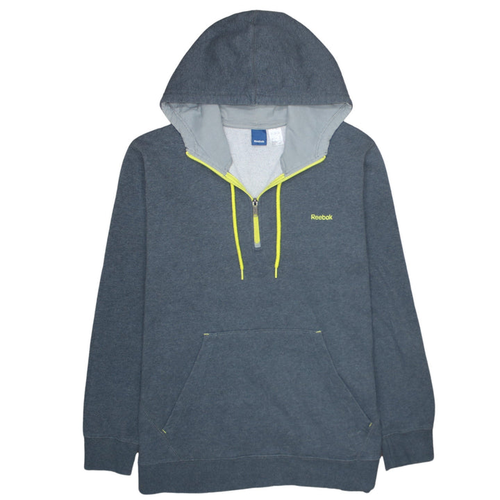 Reebok Men's Grey 2XL 1/2 Zip Hooded Sweatshirt
