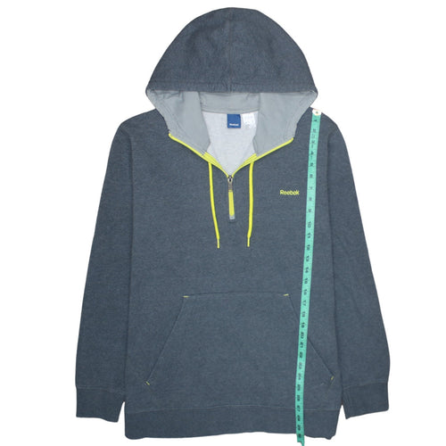 Reebok Men's Grey 2XL 1/2 Zip Hooded Sweatshirt