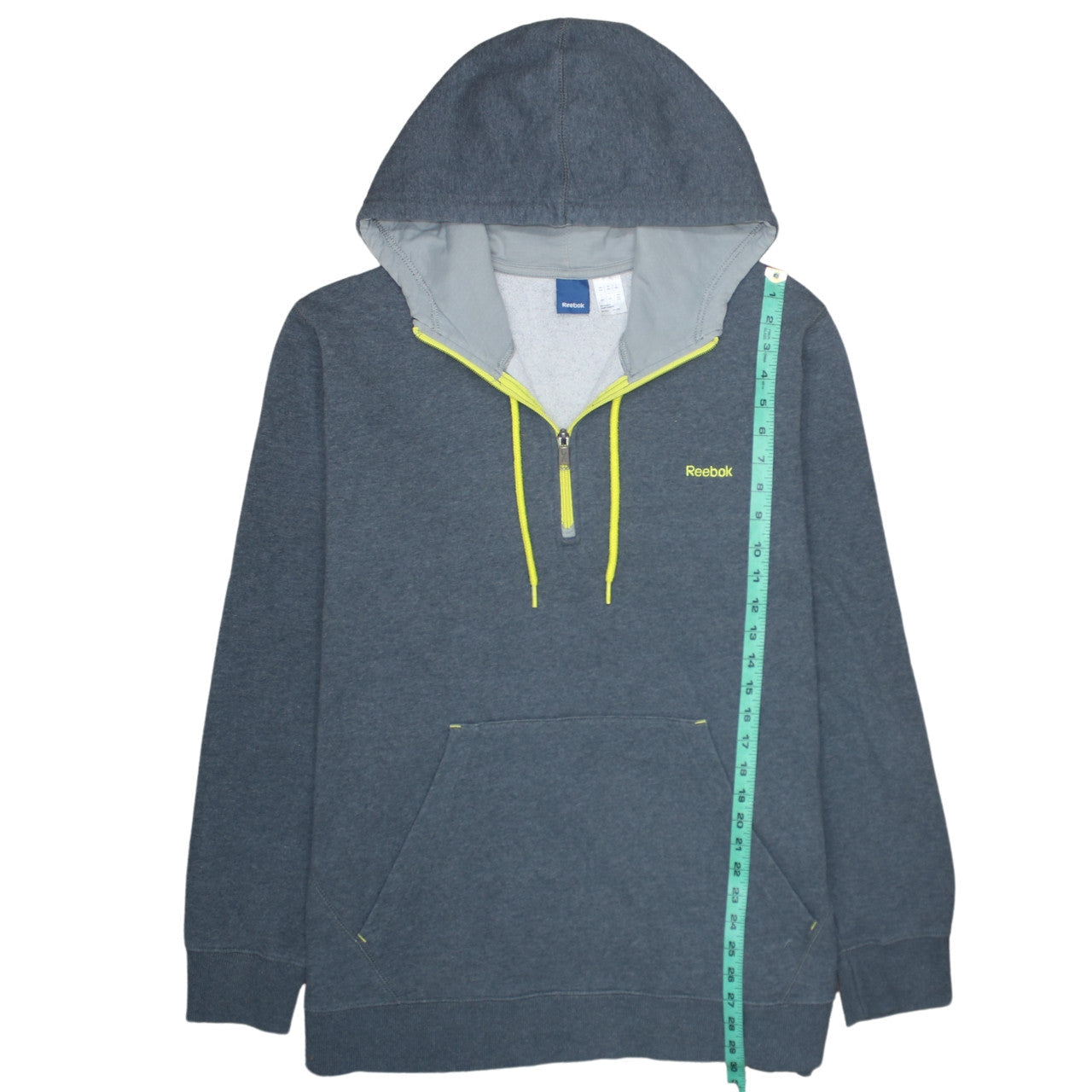 Reebok Men's Grey 2XL 1/2 Zip Hooded Sweatshirt