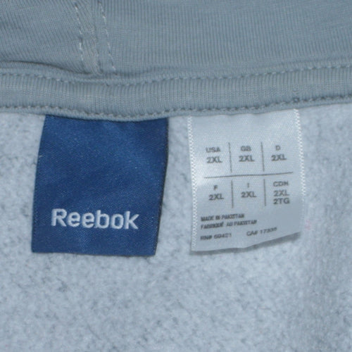 Reebok Men's Grey 2XL 1/2 Zip Hooded Sweatshirt