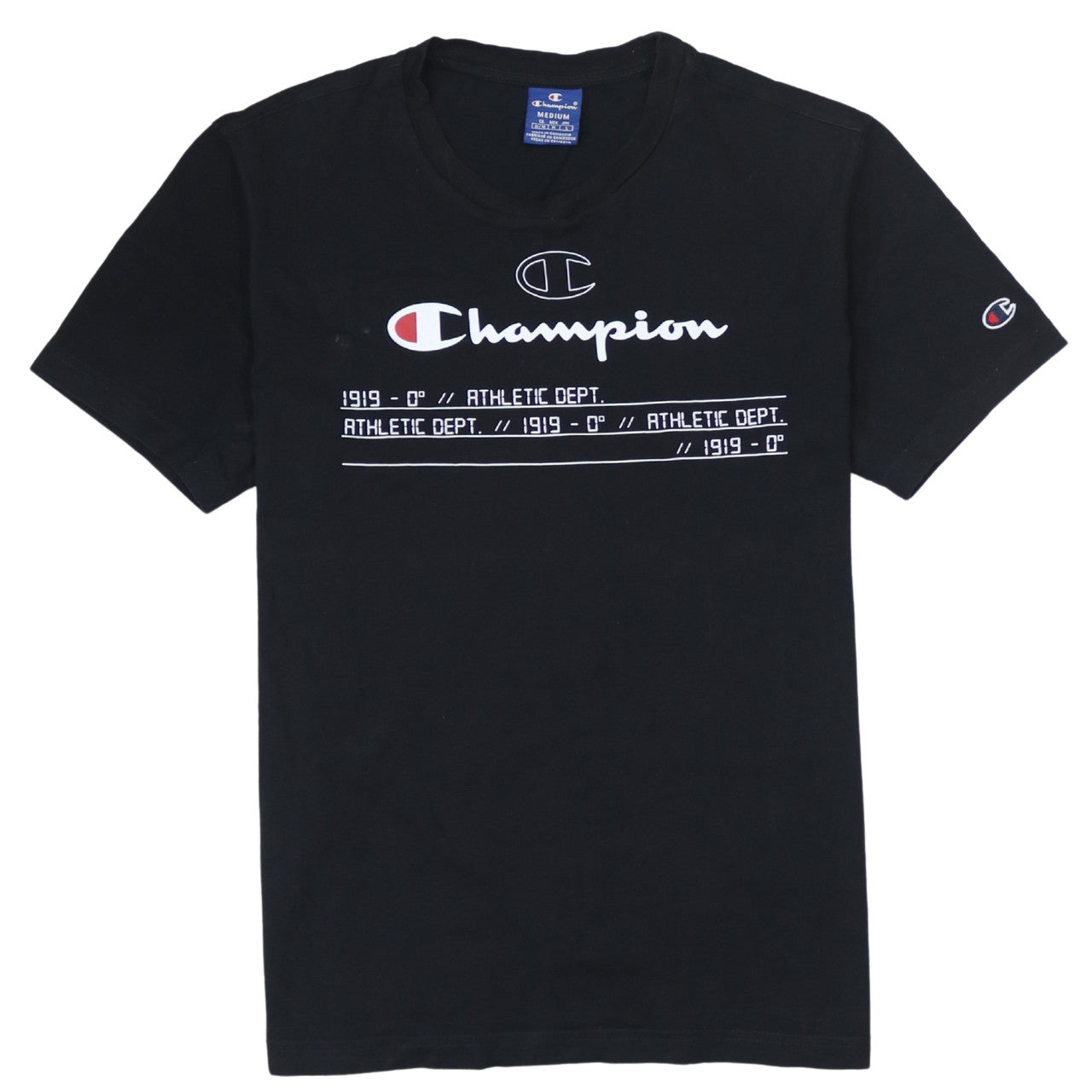 Champion Men's Black Medium Regular Fit Graphic T-Shirt