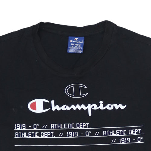 Champion Men's Black Medium Regular Fit Graphic T-Shirt
