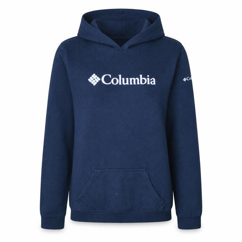 Columbia Women’s Navy Blue Pullover Hoodie Size M Cotton Blend Logo